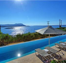 5 bedroom luxury villa with infinity pool, sea views and tennis court near Chania, sleeps 10
